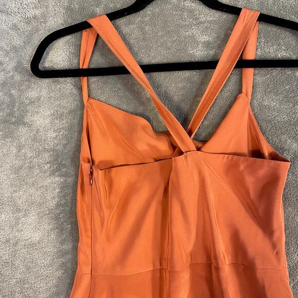 J.Crew 100% Silk Bridesmaid Dress Size 4 Cowl Neck Gown Elegant Minimalist Short - Picture 5 of 10